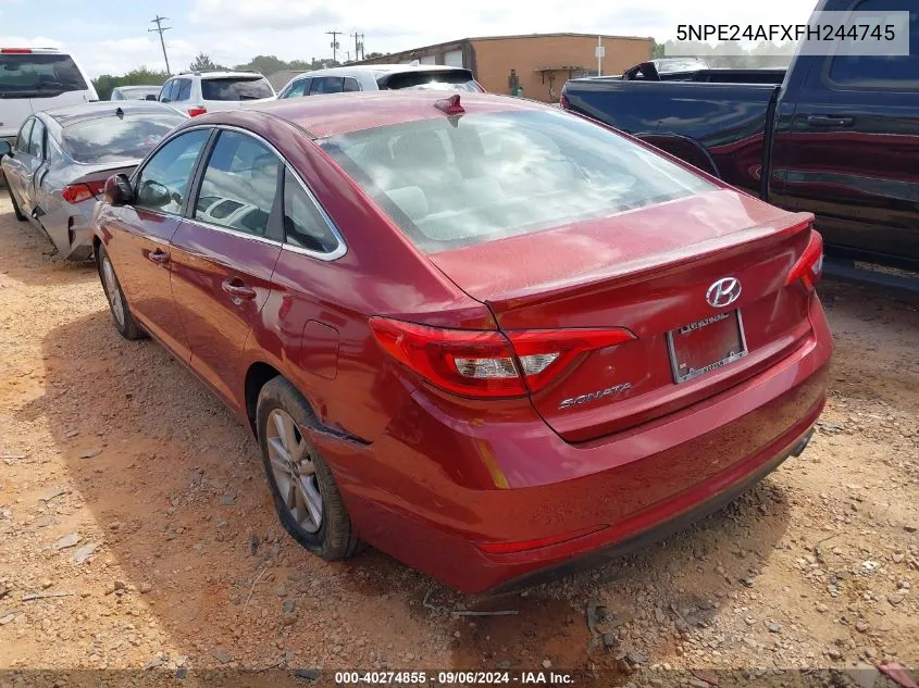 2015 Hyundai Sonata Se VIN: 5NPE24AFXFH244745 Lot: 40274855