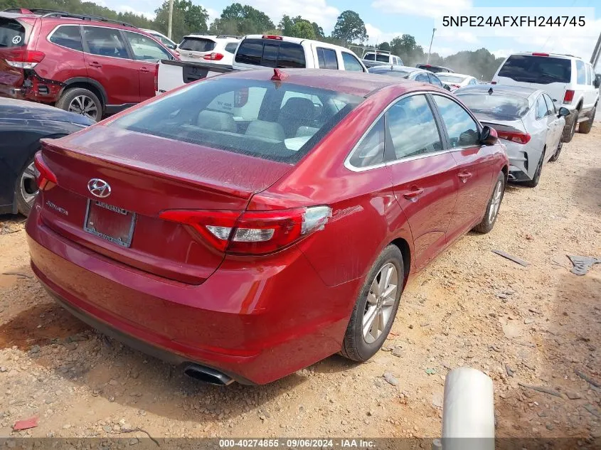 2015 Hyundai Sonata Se VIN: 5NPE24AFXFH244745 Lot: 40274855