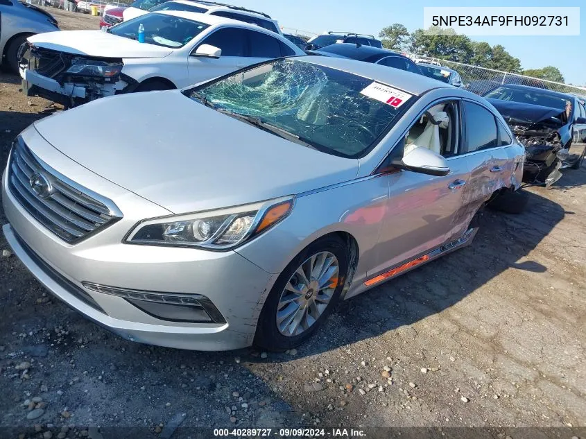 2015 Hyundai Sonata Limited VIN: 5NPE34AF9FH092731 Lot: 40289727