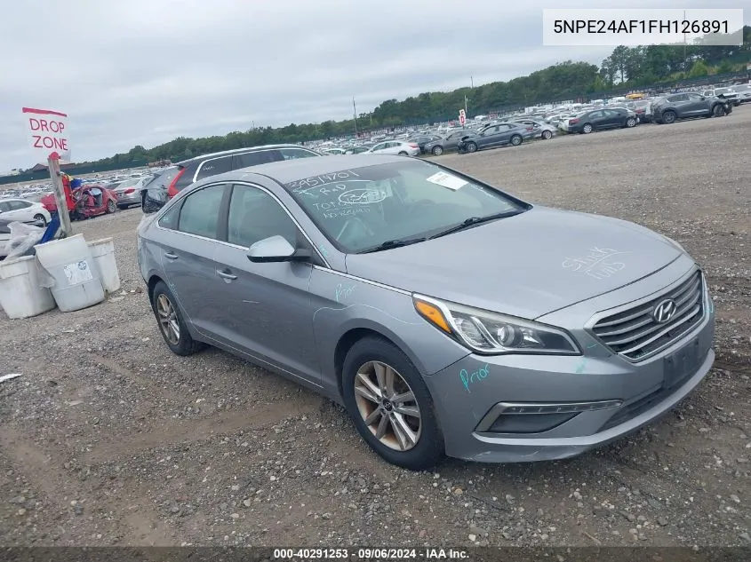 2015 Hyundai Sonata Se VIN: 5NPE24AF1FH126891 Lot: 40291253