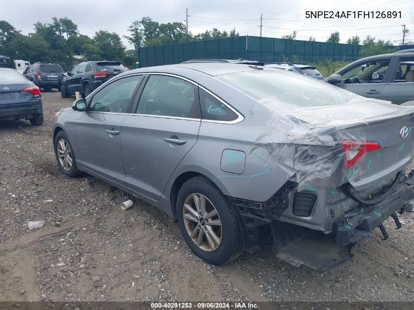 2015 Hyundai Sonata Se VIN: 5NPE24AF1FH126891 Lot: 40291253