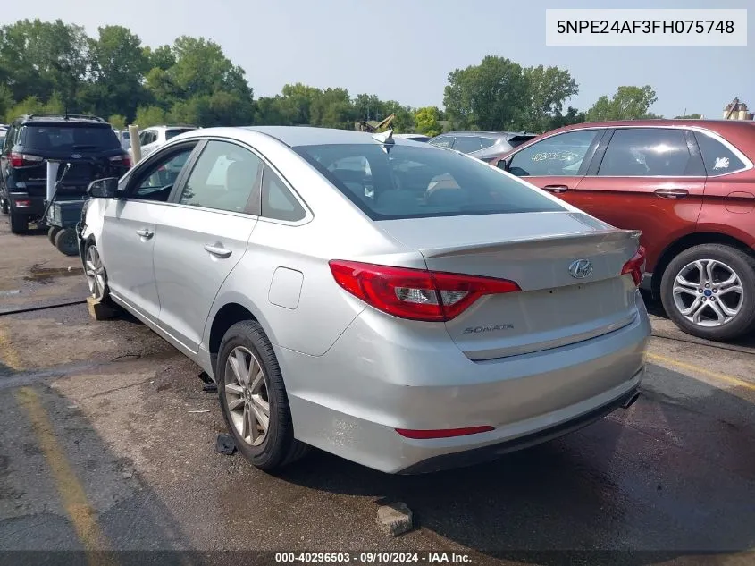 2015 Hyundai Sonata Se VIN: 5NPE24AF3FH075748 Lot: 40296503