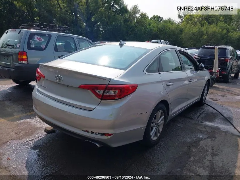 2015 Hyundai Sonata Se VIN: 5NPE24AF3FH075748 Lot: 40296503