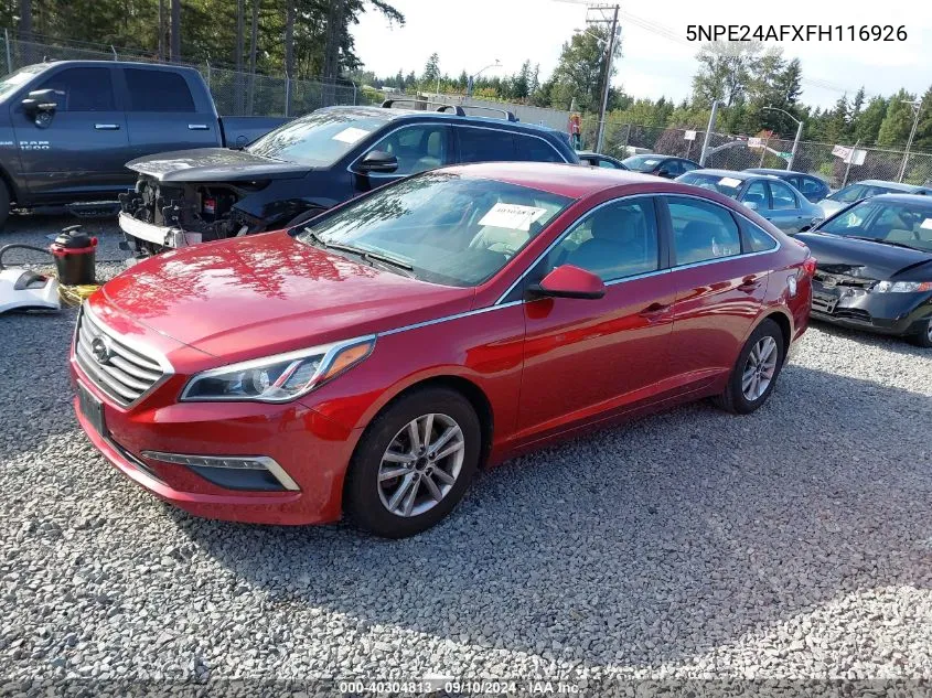 5NPE24AFXFH116926 2015 Hyundai Sonata Se