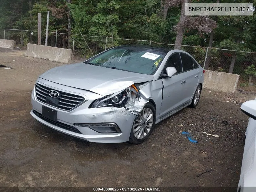 2015 Hyundai Sonata Limited VIN: 5NPE34AF2FH113807 Lot: 40308026