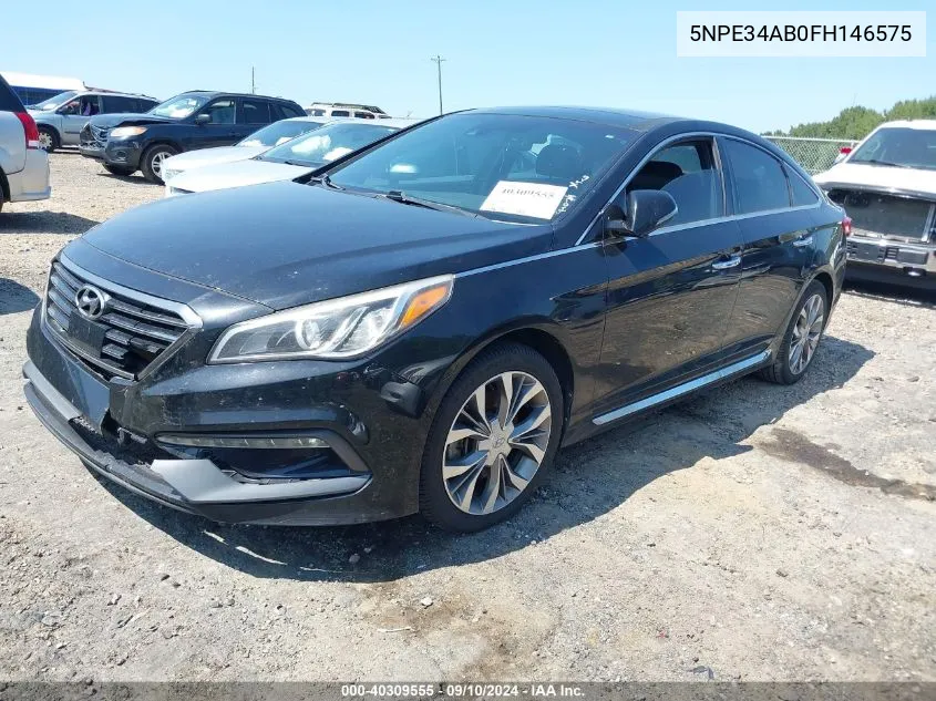 2015 Hyundai Sonata Sport/Limited VIN: 5NPE34AB0FH146575 Lot: 40309555