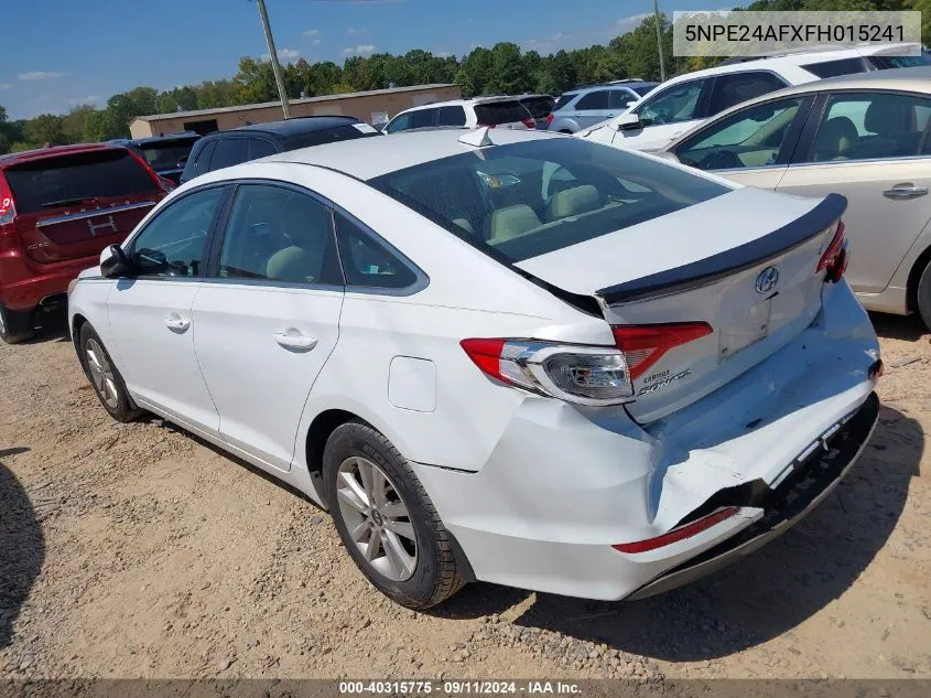 2015 Hyundai Sonata Se VIN: 5NPE24AFXFH015241 Lot: 40315775