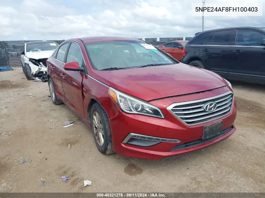 5NPE24AF8FH100403 2015 Hyundai Sonata Se