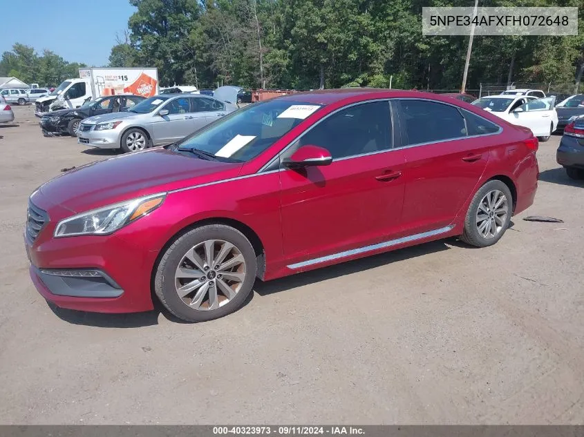 5NPE34AFXFH072648 2015 Hyundai Sonata Sport