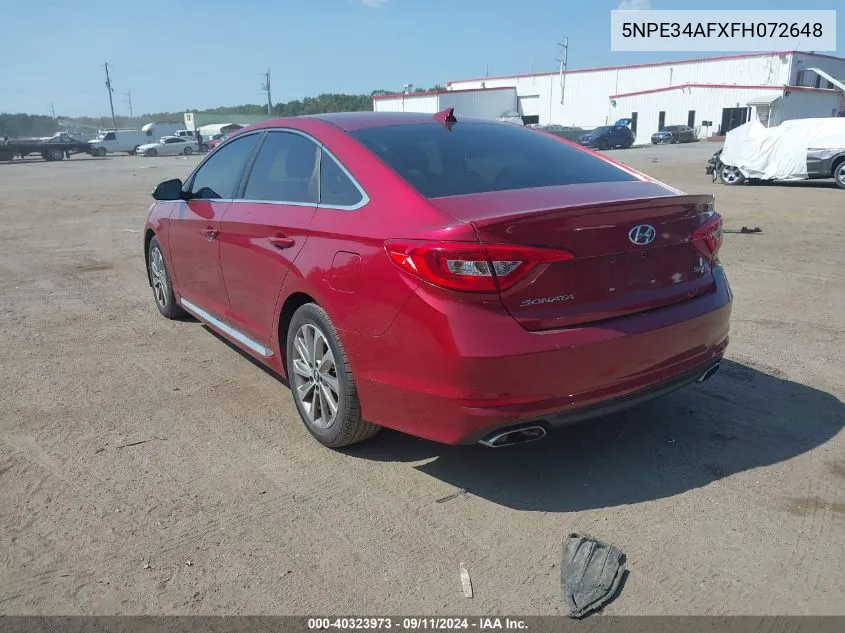 5NPE34AFXFH072648 2015 Hyundai Sonata Sport