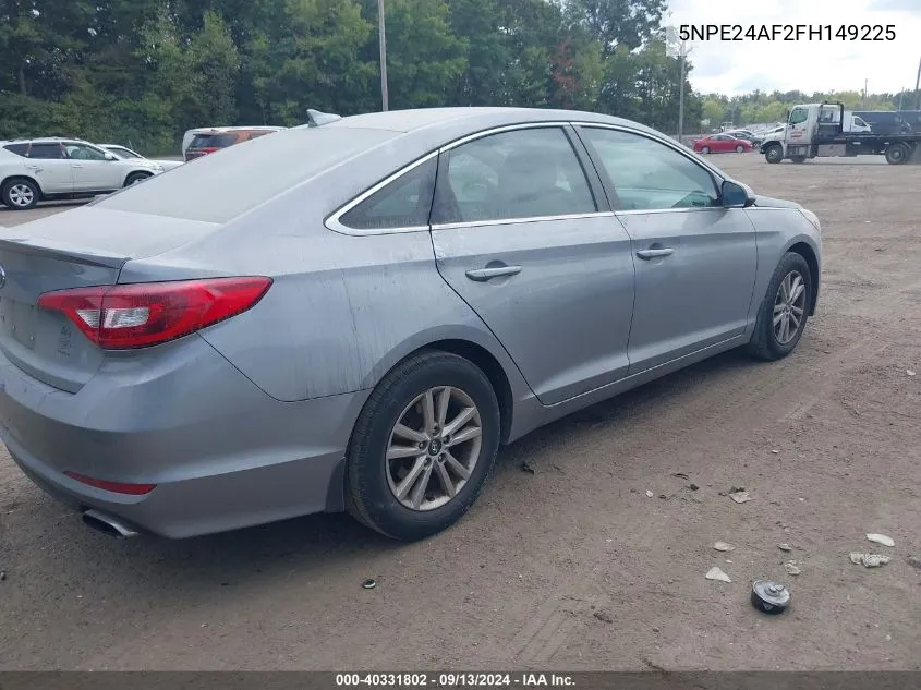 5NPE24AF2FH149225 2015 Hyundai Sonata Se