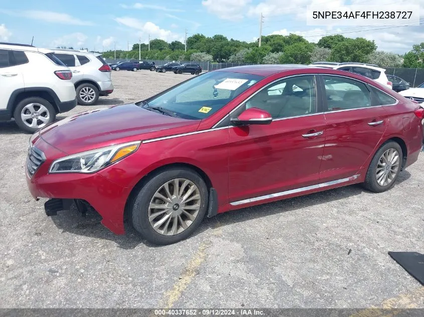 2015 Hyundai Sonata Limited VIN: 5NPE34AF4FH238727 Lot: 40337652