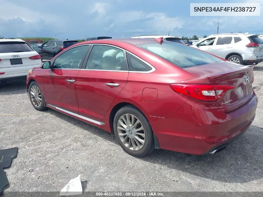 2015 Hyundai Sonata Limited VIN: 5NPE34AF4FH238727 Lot: 40337652