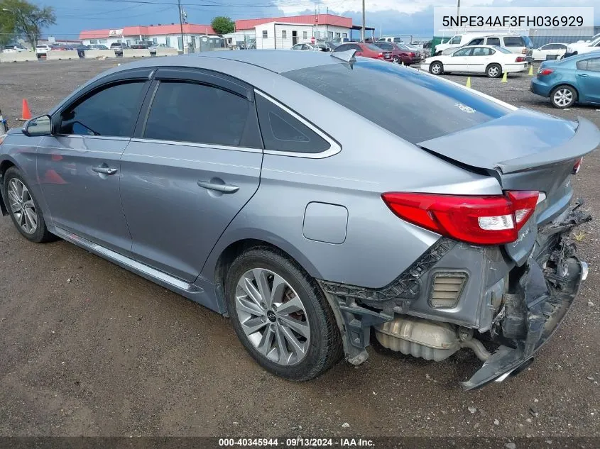 2015 Hyundai Sonata Sport VIN: 5NPE34AF3FH036929 Lot: 40345944