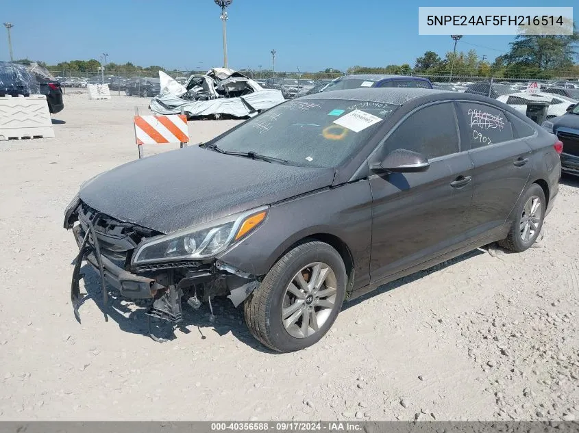 2015 Hyundai Sonata Se VIN: 5NPE24AF5FH216514 Lot: 40356588