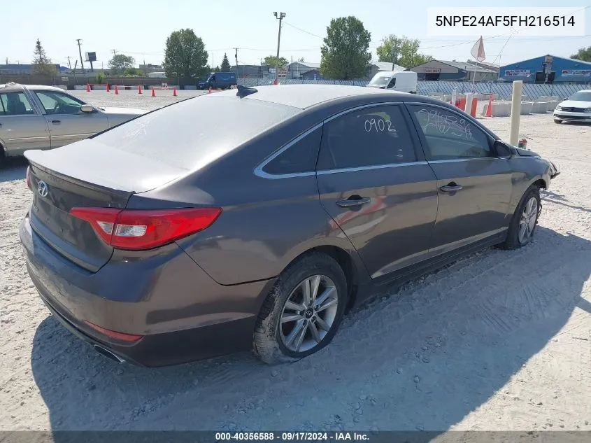 2015 Hyundai Sonata Se VIN: 5NPE24AF5FH216514 Lot: 40356588