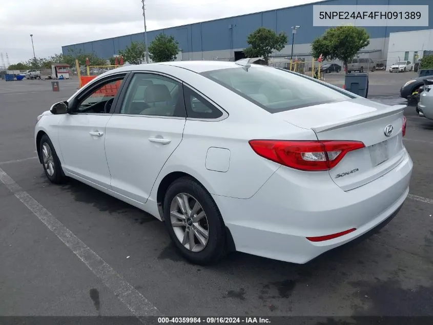 2015 Hyundai Sonata Se VIN: 5NPE24AF4FH091389 Lot: 40359984