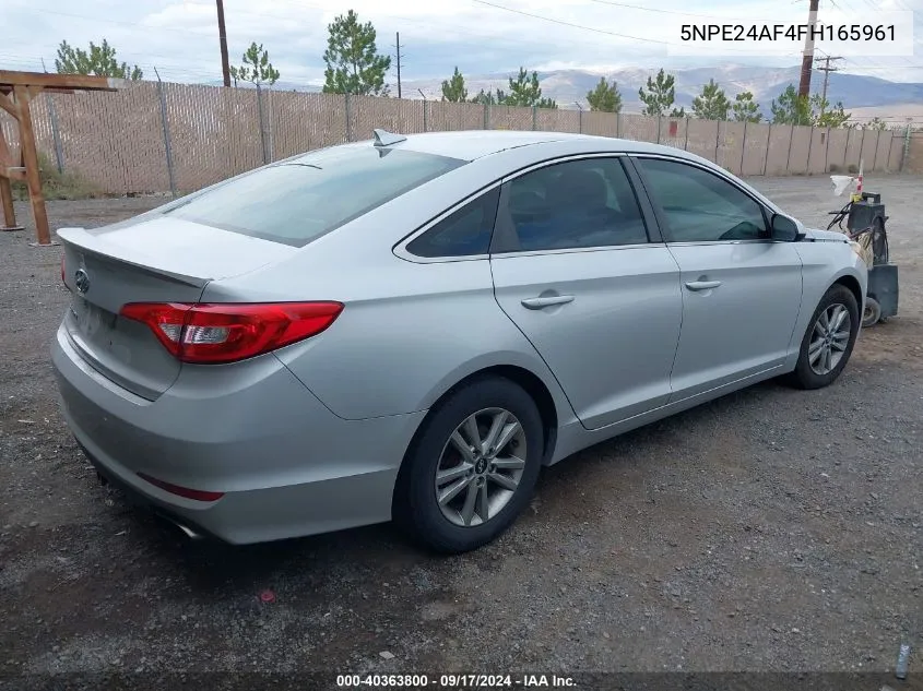 2015 Hyundai Sonata Se VIN: 5NPE24AF4FH165961 Lot: 40363800