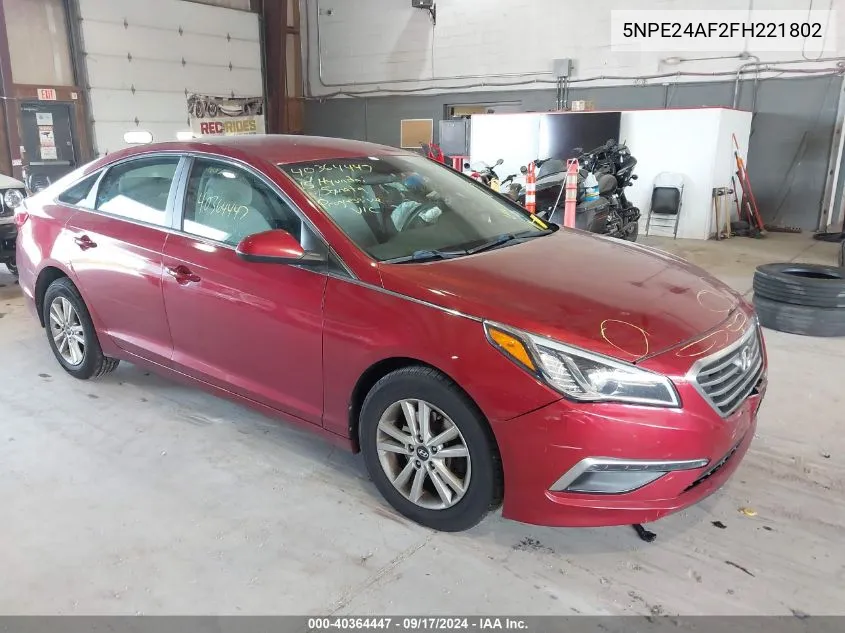 5NPE24AF2FH221802 2015 Hyundai Sonata Se