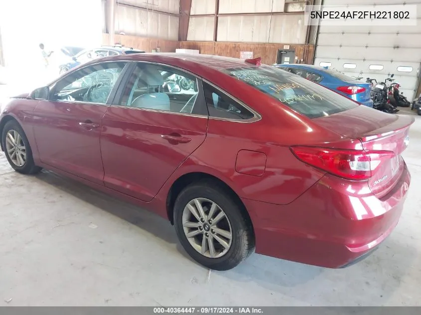 5NPE24AF2FH221802 2015 Hyundai Sonata Se