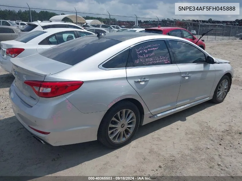 2015 Hyundai Sonata Sport/Limited VIN: 5NPE34AF5FH045888 Lot: 40365503