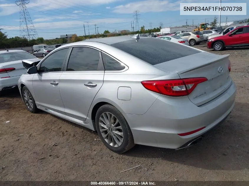 2015 Hyundai Sonata Limited VIN: 5NPE34AF1FH070738 Lot: 40366460