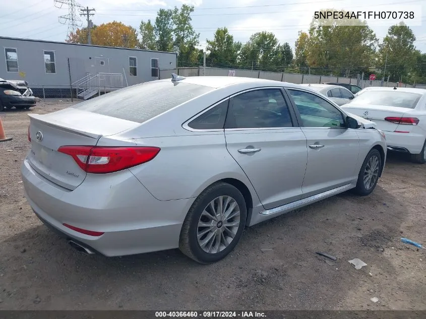 2015 Hyundai Sonata Limited VIN: 5NPE34AF1FH070738 Lot: 40366460