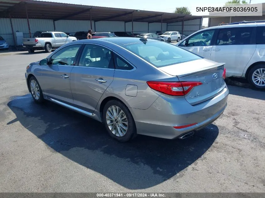 2015 Hyundai Sonata Limited/Sport VIN: 5NPE34AF0F8036905 Lot: 40371941