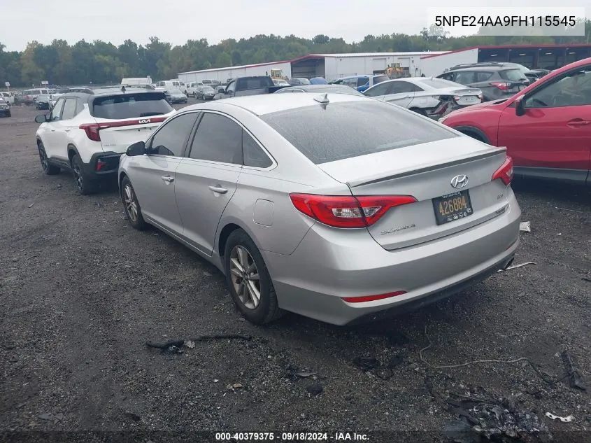 2015 Hyundai Sonata Eco VIN: 5NPE24AA9FH115545 Lot: 40379375