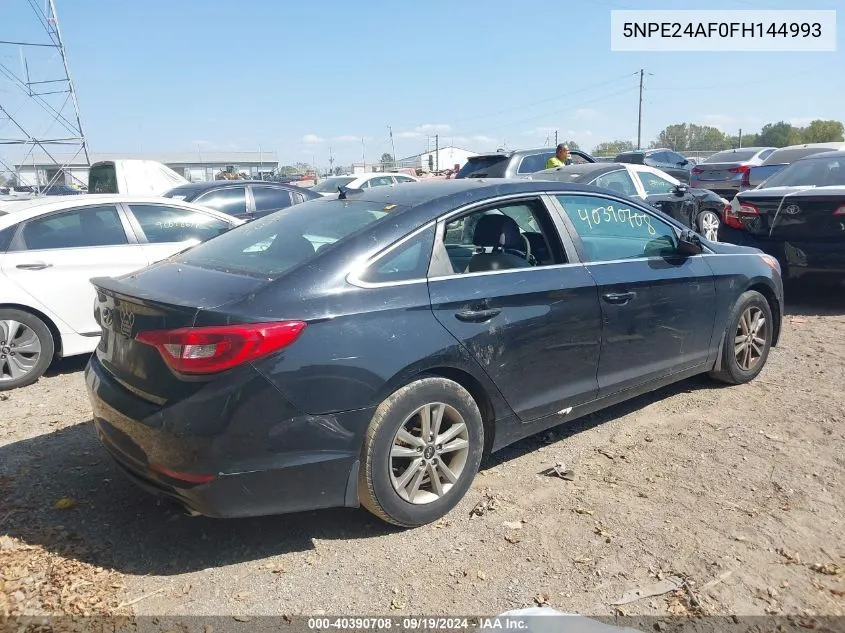 2015 Hyundai Sonata Se VIN: 5NPE24AF0FH144993 Lot: 40390708