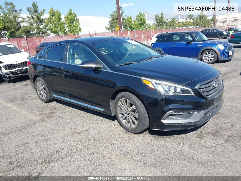 2015 Hyundai Sonata Sport/Limited VIN: 5NPE34AF0FH104488 Lot: 40466173