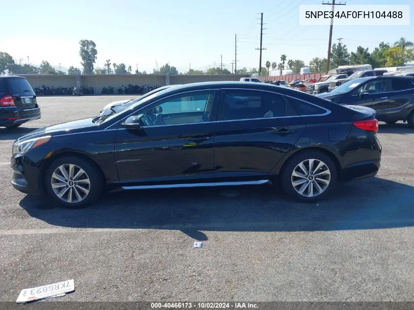 2015 Hyundai Sonata Sport/Limited VIN: 5NPE34AF0FH104488 Lot: 40466173