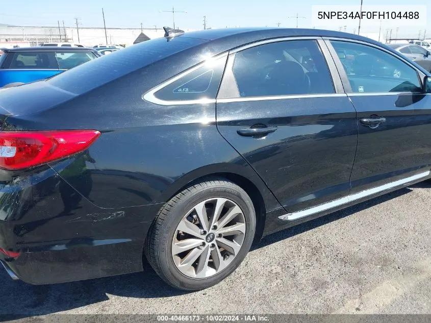 2015 Hyundai Sonata Sport/Limited VIN: 5NPE34AF0FH104488 Lot: 40466173