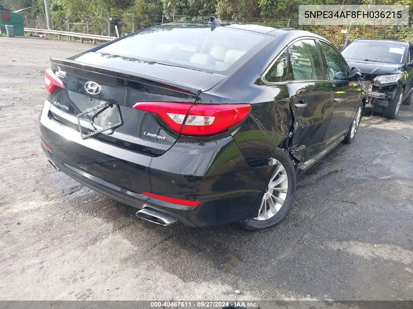 2015 Hyundai Sonata Limited VIN: 5NPE34AF8FH036215 Lot: 40467611