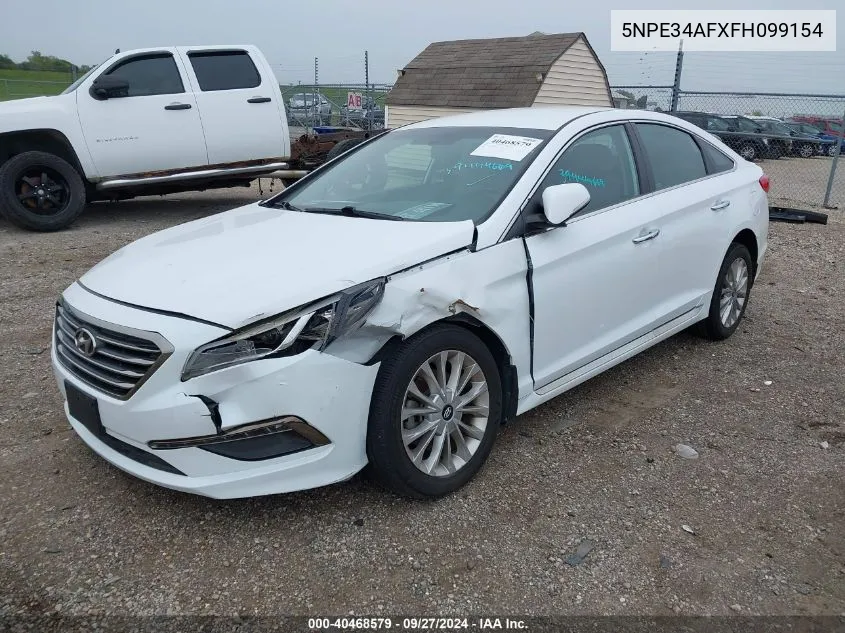 2015 Hyundai Sonata Limited VIN: 5NPE34AFXFH099154 Lot: 40468579