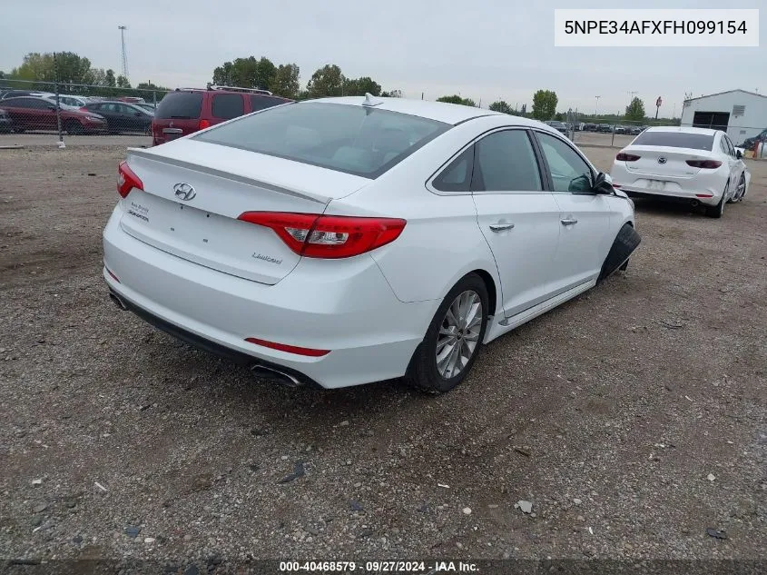 2015 Hyundai Sonata Limited VIN: 5NPE34AFXFH099154 Lot: 40468579