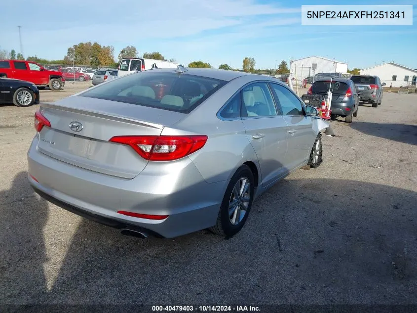 2015 Hyundai Sonata Se VIN: 5NPE24AFXFH251341 Lot: 40479403