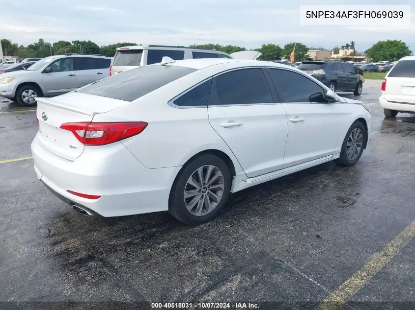 2015 Hyundai Sonata Sport VIN: 5NPE34AF3FH069039 Lot: 40518031