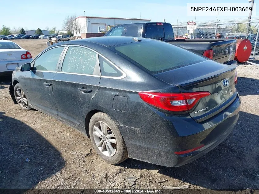 2015 Hyundai Sonata Se VIN: 5NPE24AFXFH003669 Lot: 40532841