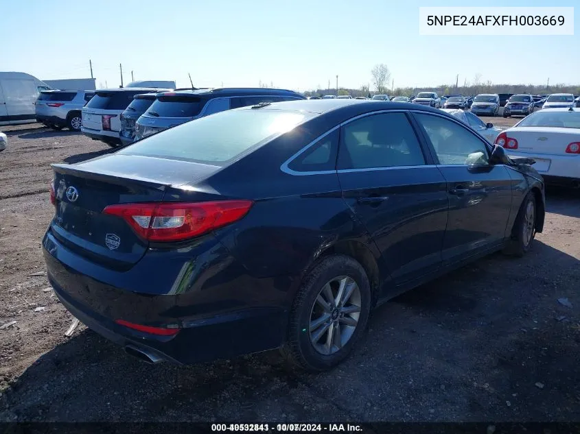 2015 Hyundai Sonata Se VIN: 5NPE24AFXFH003669 Lot: 40532841