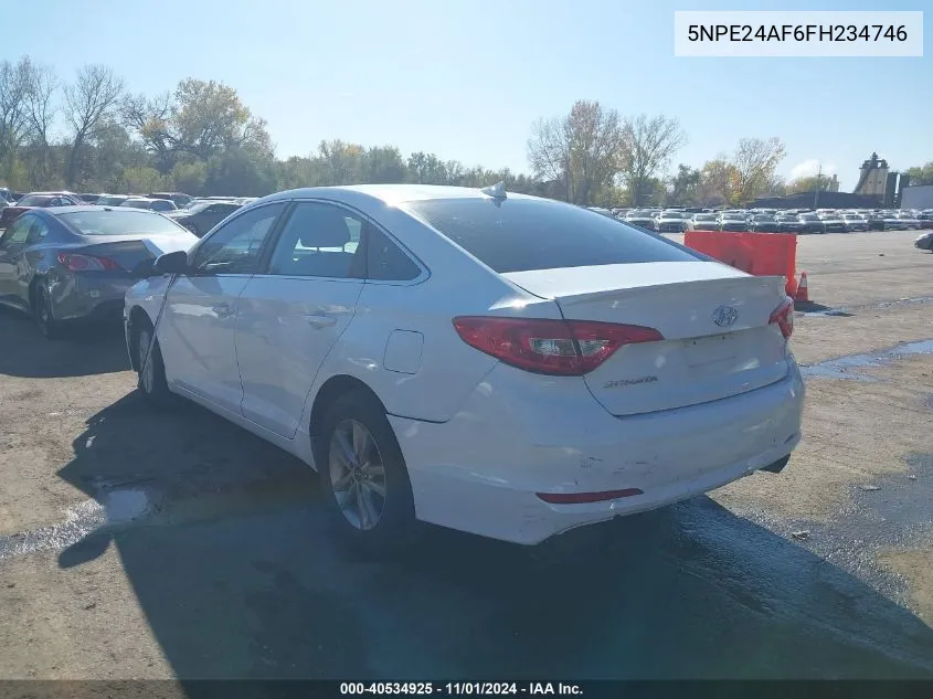 2015 Hyundai Sonata Se VIN: 5NPE24AF6FH234746 Lot: 40534925