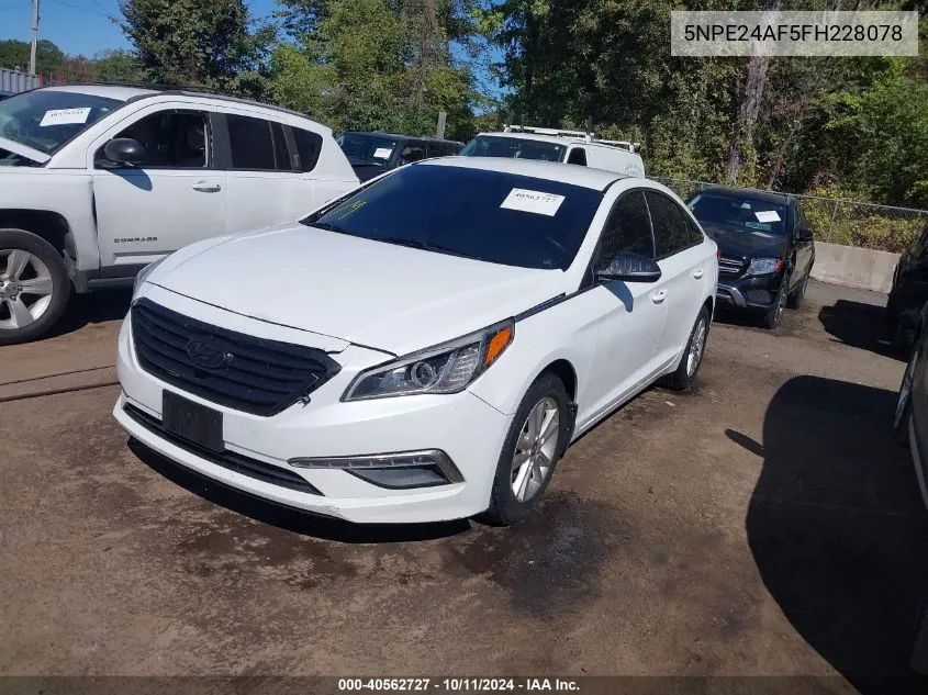 2015 Hyundai Sonata Se VIN: 5NPE24AF5FH228078 Lot: 40562727