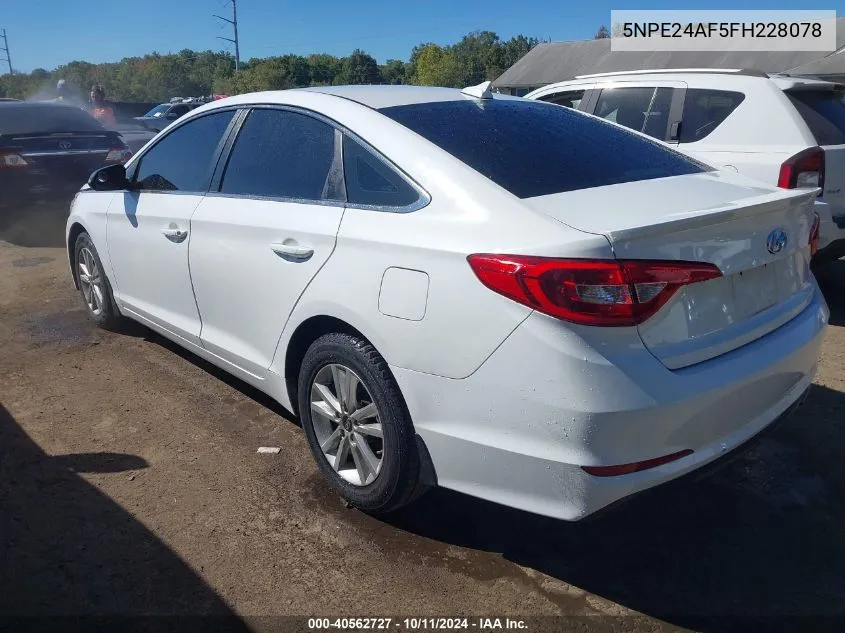 5NPE24AF5FH228078 2015 Hyundai Sonata Se