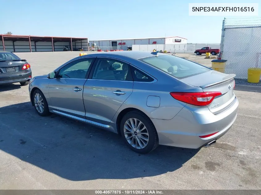 2015 Hyundai Sonata Limited VIN: 5NPE34AFXFH016516 Lot: 40577875