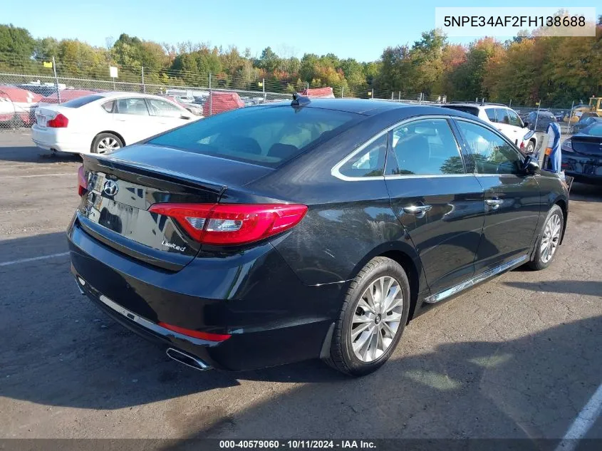 2015 Hyundai Sonata Sport/Limited VIN: 5NPE34AF2FH138688 Lot: 40579060