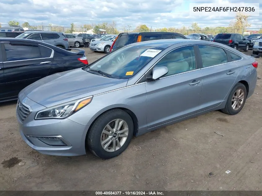 2015 Hyundai Sonata Se VIN: 5NPE24AF6FH247836 Lot: 40584377