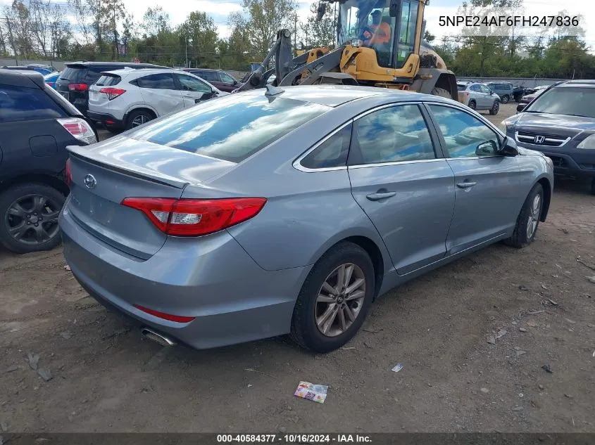 2015 Hyundai Sonata Se VIN: 5NPE24AF6FH247836 Lot: 40584377