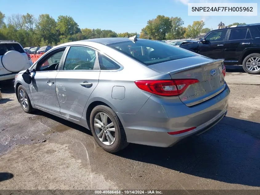 5NPE24AF7FH005962 2015 Hyundai Sonata Se