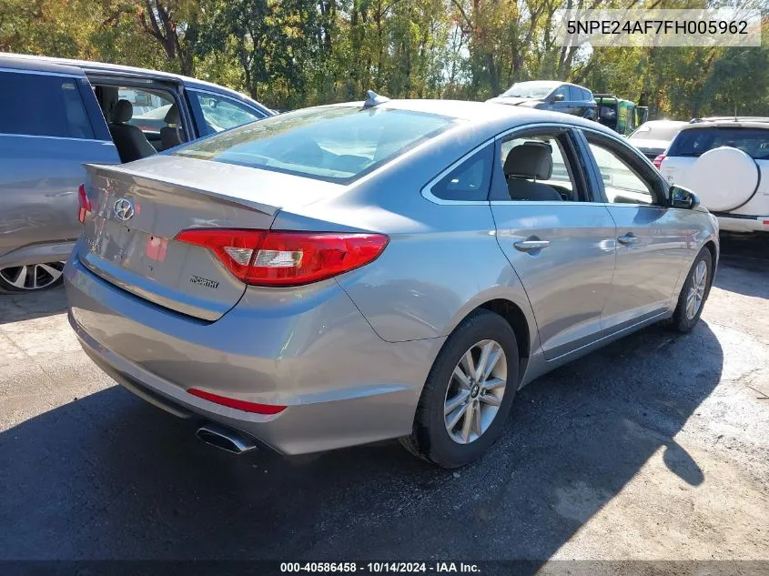 5NPE24AF7FH005962 2015 Hyundai Sonata Se