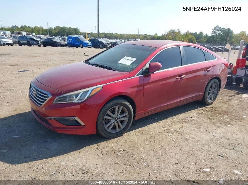 5NPE24AF9FH126024 2015 Hyundai Sonata Se